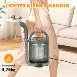 Tapijtreiniger - Bank Reiniger - Spray/Scrub/Zuigfunctie - 400W - Nat & Droog - Vlekken reiniger - Schoonmaak — thumbnail 4