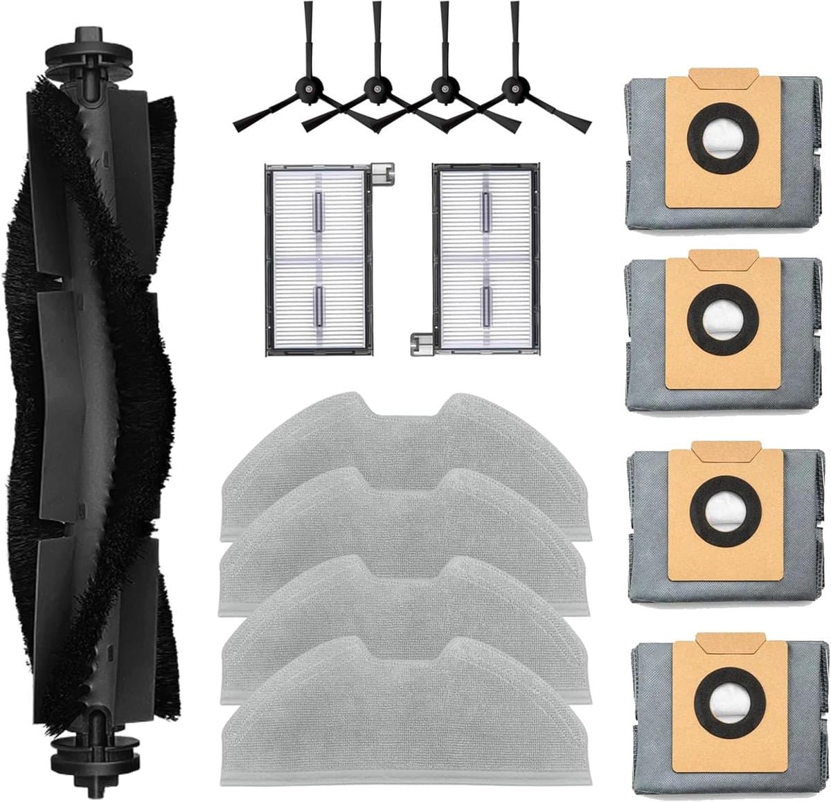 15 Stuks Accessoires geschikt voor Eufy Clean X8 Pro - Stofzuiger onderdeel - 1 hoofdborstel, 4 zijborstels, 2 wasbaar filters, 4 doeken, 4 stofzaken — afbeelding 1