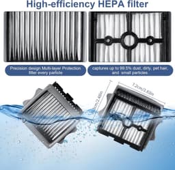 4-delige Vervangende HEPA Filters Geschikt voor Tineco FLOOR ONE S5 Combo/S5 Combo Power KIT Droge & Natte Stofzuigers — thumbnail 2
