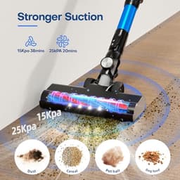 Draadloze Stofzuiger met 25 kPa en LED-verlichting - 160W, 2 Modi, Tot 40 Minuten Loopduur — thumbnail 4