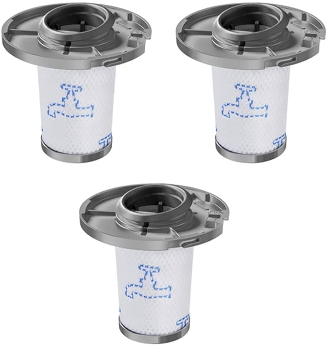 3 stuks Filters - geschikt voor Rowenta Xforce Flex 8.60 - ZR009006 - geschikt voor Rowenta X-Force flex 8.60 RH9611 - RH9637 - RH9638 - RH9639 - RH9677 - RH9678 - RH9679 - RH9680 - 90*47*107mm - Grijs — afbeelding 1