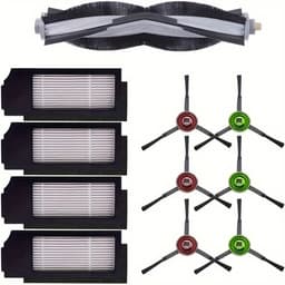 11-delige Vervangingsonderdelenset voor Neutop, gescht voor Ecovacs Deebot X1 Plus, X1 Turbo, X1 Omni, T10 Plus, T10 Omni - Inclusief 1 Rolborstel, 4 Filterzakken, 6 Zijborstels - Kunststof Materiaal - Stofzuiger Accessoires — thumbnail 1