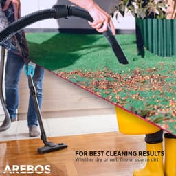 AREBOS Industriële stofzuiger | geel | inhoud 30 liter | 1300 W | met extra stopcontact | uitblaasfunctie | ideale natte droge stofzuiger | ook voor aszuigen — thumbnail 2