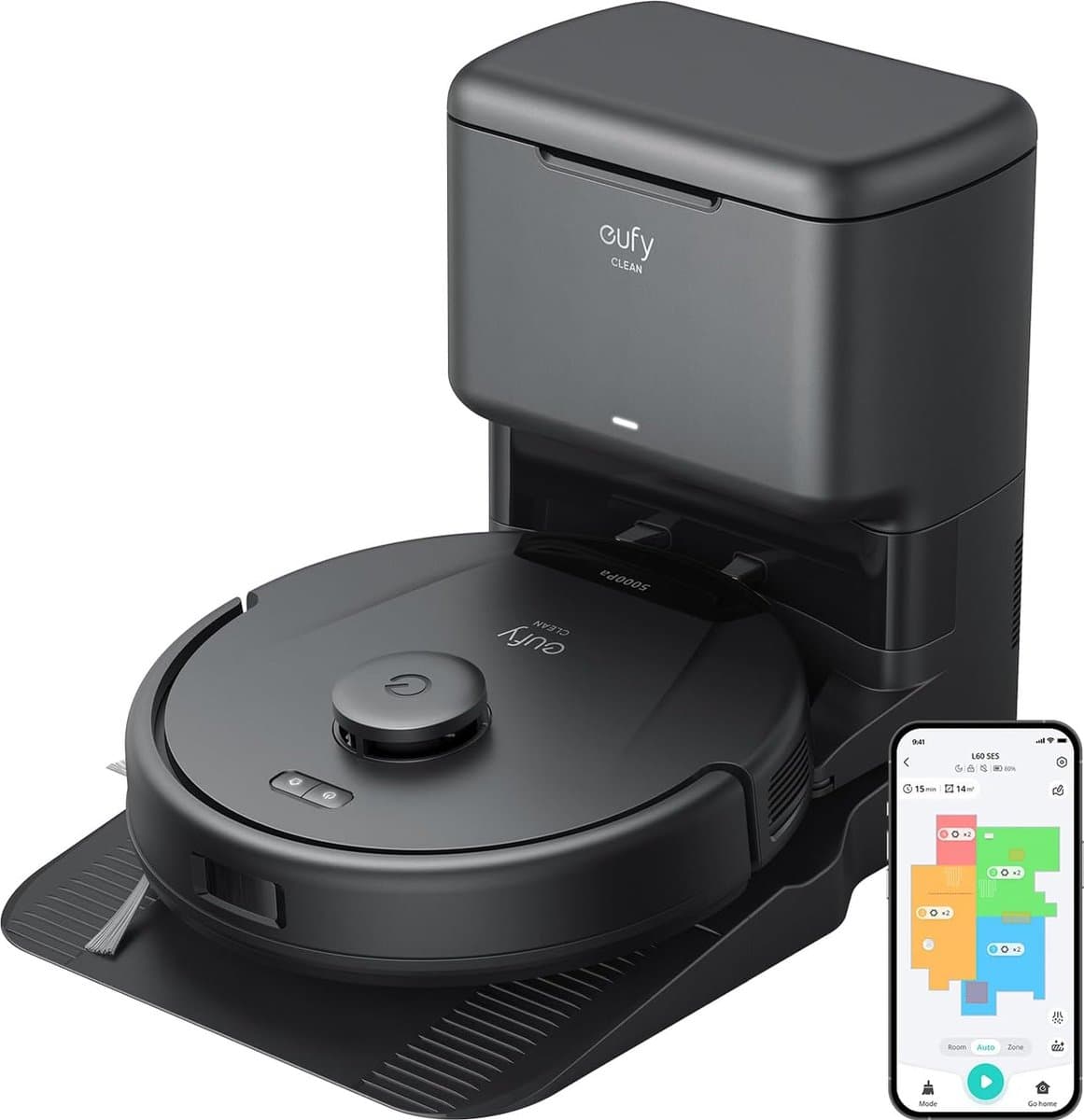 eufy Clean L60 Robotstofzuiger met Zelflegende Station - Robot Vacuum Cleaner - 5000Pa Zuigkracht - IPath Laser Navigatie — afbeelding 1