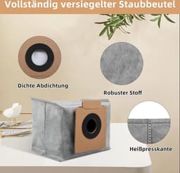10 stofzakken voor Eufy Clean X8 Pro / X10 Pro Omni robotstofzuiger, geschikt voor zelfreinigend station, vervangende zak, accessoires, stofzuigerzakken, reserveonderdelen — thumbnail 2