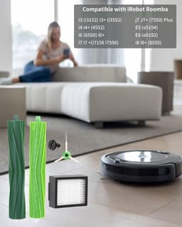 reserveonderdelen geschikt voor iRobot Roomba E & I serie, accessoires geschikt voor E5 E6 i7 i7+ i3 i3+ i4 i4+ i6 i6+ ,reserveonderdelen 1 paar multivloerborstel, 4 filters, 6 zijborstels — thumbnail 5