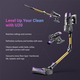 Ultenic U20 draadloze steelstofzuiger, 55.000 Pa zuigkracht, 1,5 liter stofreservoir, 60 minuten gebruiksduur, 65 cm buigbare steel, 7-traps filtratie, dynamisch interactief display — thumbnail 3