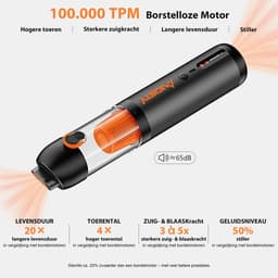 Handstofzuiger Draadloos 30000Pa – 4-in-1 Auto Stofzuiger – 7800mAh – 50 Min Gebruiksduur – USB-C — thumbnail 5
