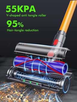 Draadloze Handstofzuiger V22 600W 55000Pa - Zakloos HEPA Filter - 0,6 L Stofreservoir - Kunststof Handvat - Voor Huishoudelijk Gebruik — thumbnail 3