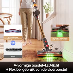 Lubluelu X1000 Draagbare staafstofzuiger Steelstofzuiger met stofopvangstation van 2,5L – 60Kpa Automatisch ledigingsstation - 50 Min Gebruikstijd - Anti-klit Borstel - met Stofzak HEPA - filter - LED-koplampen — thumbnail 4