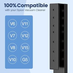 PromoHome Stofzuigerstandaard voor Dyson V15, V12, V11, V10, V8, V7, V6 - Vrijstaande houder met 5 accessoirehaken - Ruimtebesparend, geen boren nodig — thumbnail 4