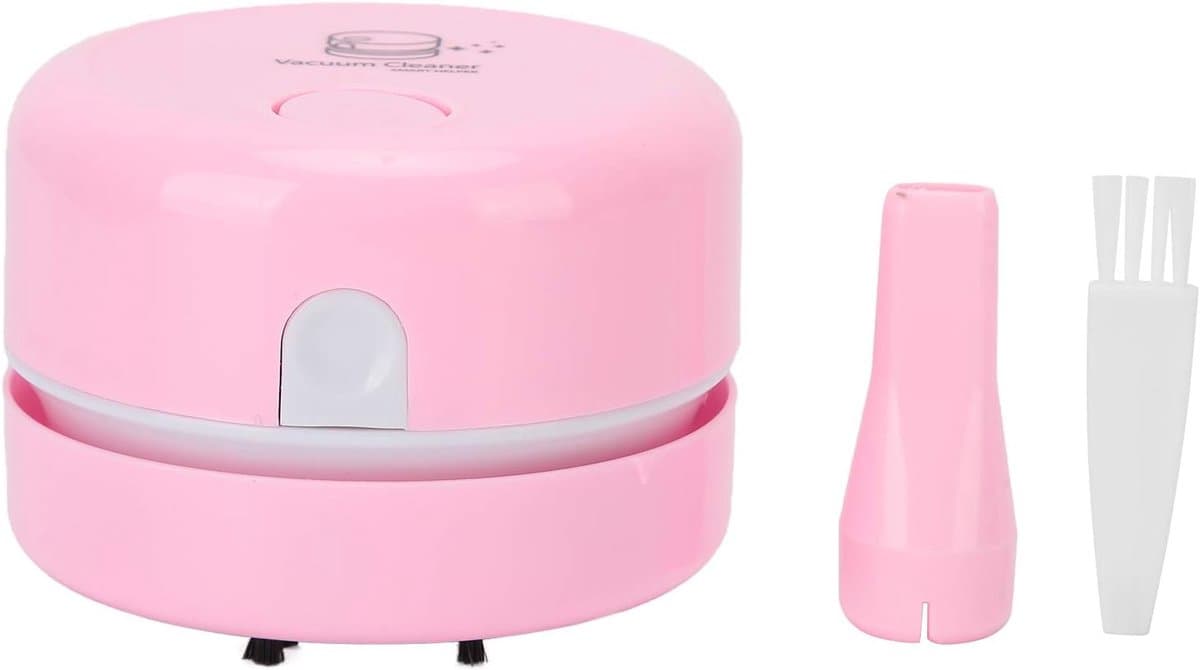 Desktop Stofzuiger - Mini Tafelreiniger - Bureau Opruimen - Krachtige Hoge Snelheid - Compact Formaat - Roze — afbeelding 1