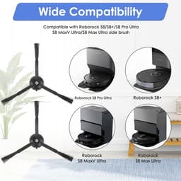 Dailygoods- Zijborstels 6 Stuks - Compatibel met Roborock Q5 Max+, S8 MaxV Ultra, Q5 Pro - Q8 Max+ - Q Revo - Qrevo Pro - Qrevo S - Qrevo Slim - Qrevo Master - Stofzuigerborstels — thumbnail 3