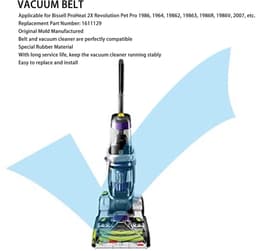 Dailygoods- Vervangende Banden 2 Stuks - Compatibel met ProHeat 2X Revolution Pet Pro - Vervangingsonderdeelnummer 1611129 - Premium Rubber Materiaal - Lange Levensduur - Stabiele Stofzuigerprestaties - Stofzuigerriem — thumbnail 3
