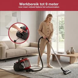VALI® Stofzuiger Zonder Zak - Compact en Licht - Stofzuiger - Zwart - 34cm x 28cm x 51cm — thumbnail 4