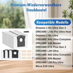 Pack of 4 Reusable Dust Bags Accessories for Dreame X50 Ultra Complete / X40 Ultra Complete / L10s Ultra Gen 2 / L10s - ShopVlot — thumbnail 4