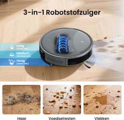 Lefant M350 MAX robotstofzuiger met dweilfunctie - Automatisch leegstation - Stofzuiger - 10.000 Pa zuigkracht - 2 extra stofzuigerzakken - Met app - Ideaal voor huisdieren — thumbnail 3