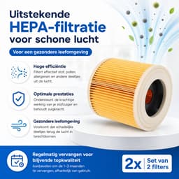 BukkitBow - Set van 2 HEPA Filters Geschikt voor Kärcher WD & MV Serie - Compatibel met WD1, WD2, WD3, MV2, MV3 en meer - Hoogwaardige Luchtfiltratie - 2 Stuks — thumbnail 3