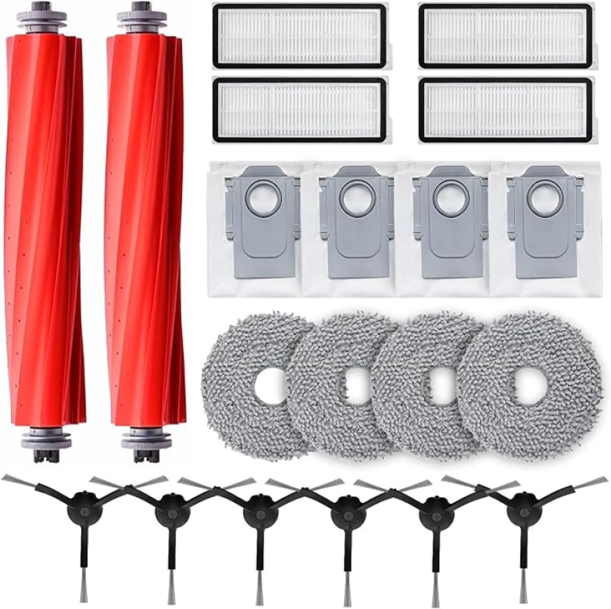 20-delige accessoireset voor Roborock P10S/P10 Pro/P10S Pure & Qrevo MaxV/Pro/S – 2 hoofdborstels, 4 stofzakken, 4 dweilpads, 4 filters & 6 zijborstels — afbeelding 1