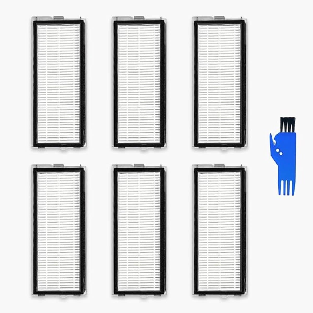Stofzuigerfilter Compatibel met Roborock Qrevo S Pro, S5V, S, Curv, Edge - 6 Stuks Wasbare HEPA-filters met Reinigingsborstel — afbeelding 1