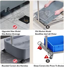 Dweil en Bezemrek - Opberger Schoonmaakspullen - Huis Organiseren - Roestvrij Staal - 40 kg capaciteit - Zilver — thumbnail 5