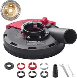 Stofafzuigkap voor Haakse Slijper, Universeel voor 100-125 Mm, Met 6 Klemringen & 125 Mm Diamant Slijpbeker - Ideaal voor Metaalbewerking — thumbnail 3