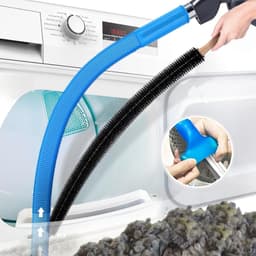 2-delige stofzuigerset Geschikt voor drogerventilatie, compatibel met alle stofzuigers, pluizenborstel voor droger en stofzuigerslang met elastische universele connector, snelle pluizenverwijderaar, lichtblauw — thumbnail 1