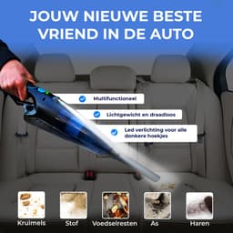 TTD® Premium Autostofzuiger Draadloos - Extra Krachtig 14.000 Pa - Nat & Droog - Inclusief Premium HEPA-filter - Draadloze Kruimelzuiger - Stofzuiger voor Auto - Handstofzuiger - Kruimeldief — thumbnail 3