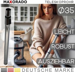 Maxorado telescopische stofzuigerbuis universeel 35 mm - ook voor industriële stofzuiger - vloerstofzuiger - buis (DN35) — thumbnail 3