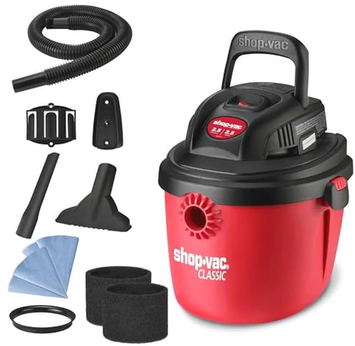 Compacte Nat-en Droog Stofzuiger 7,6 L met Opvouwbare Handgreep en Multifunctionele Accessoires — afbeelding 1