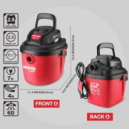 Compacte Nat-en Droog Stofzuiger 7,6 L met Opvouwbare Handgreep en Multifunctionele Accessoires — thumbnail 5