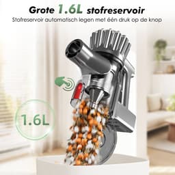 Fukstern Steelstofzuiger Draadloos - 38KPa krachtige zuigkracht - Tot 60 Min Accuduur - 4-voudig HEPA-Filtersysteem - 1,6L Stofreservoir - Anti-Klit Vloerborstel draadloze steelstofzuiger - groen — thumbnail 4