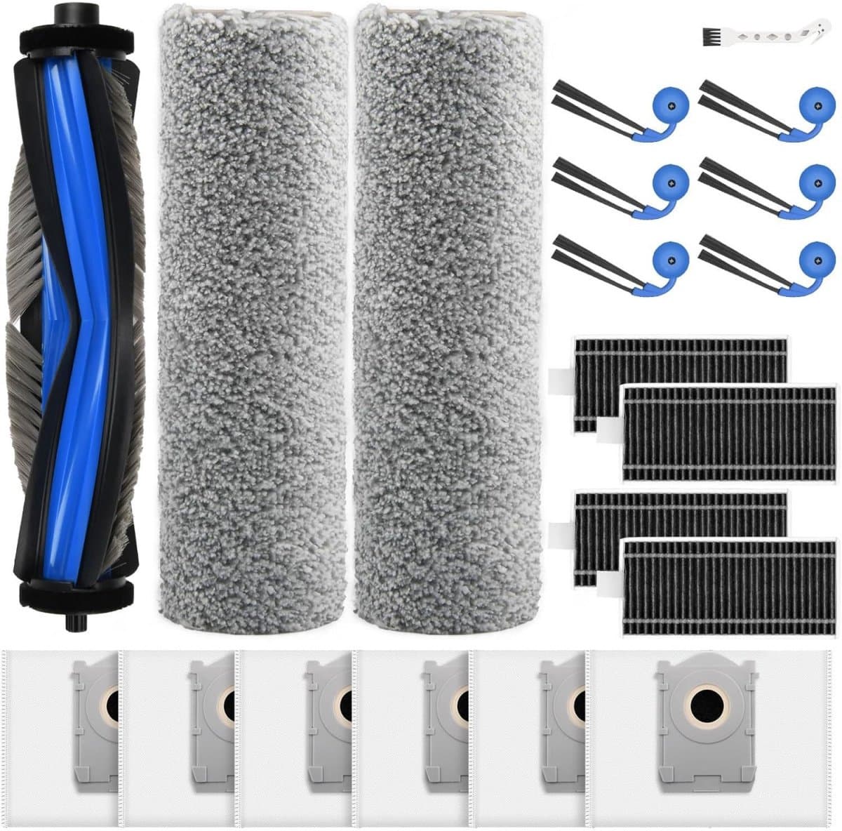 GELLDG 20-delige accessoirekit geschikt voor Ecovacs Deebot X9 PRO Omni / X11 PRO Omni robotstofzuigers - inclusief 1 hoofdborstel, 6 stofzakken, 2 dweilborstels, 4 filters, 6 zijborstels en 1 reinigingsborstel — afbeelding 1