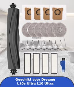 Reserveonderdelen accessoireset Geschikt voor Dreame L10s Ultra / L10 Ultra/robotstofzuiger, 1 hoofdborstel, 7 zijborstels, 4 filters, 6 dweilpads, 4 stofzakken, 1 x reinigingsborstel, — thumbnail 1
