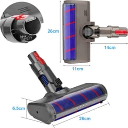 YONO Zuigmond geschikt voor Dyson Steelstofzuiger - V15 V11 V10 V8 V7 - Stofzuigermond - Onderdelen - Mondstuk Accessoires - Vloerzuigmond - Turboborstel — thumbnail 4