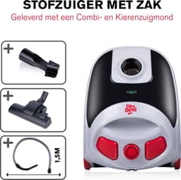 Dirt Devil Stofzuiger 2L - Met zak - 800W - met Combiborstel en Kierenzuigmond - 7,5M Bereik — thumbnail 3