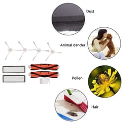 Dailygoods - Borstel Filters Witte Platte Kam Kit - Vervangende Hulpstukken - Geschikt voor Mijia 1C - Robot Stofzuiger Accessoires - Efficiënt en Com... — thumbnail 3