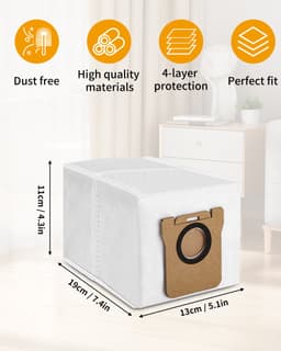 18-delige set - Stofzak - Stofzuigerzak voor robotstofzuiger - Zelfafvoerende bodemzak - Accessoires en onderdelen - Compatibel met Drametech D10 Plus, Z10 Pro en L10 Plus - Wit — thumbnail 2