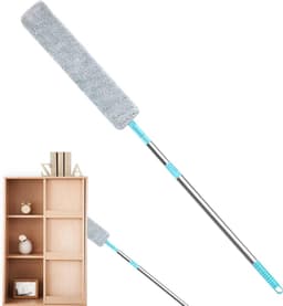 Platte Stofwisser - Onder Apparaat Reiniger - Stof Vrij Maken - Intrekbaar Ontwerp - 126 cm Lengte - Grijs — thumbnail 1