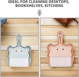 Tafelveger en Stoffer Set - Mini Bezems - Bureau Schoonmaken - Ophangbeugel - 20.8 cm - Diverse Kleuren — thumbnail 4