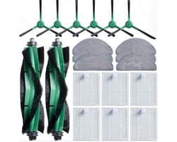 20 Stuks Accessoireset voor iRobot Roomba Combo 2 Essential Y0140/Y0112/Y0110, voor Roomba 105 Combo Vervanging - 2 handborstels, 6 filters, 6 zijborstels, 6 dweilpads