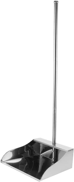 Stofblik met steel - Veegblik metaal - Efficiënt opruimen - Duurzaam roestvrij staal - 70 cm lengte - Zilver — thumbnail 1
