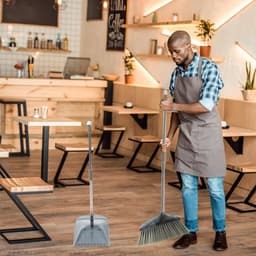 Lange Steel Bezem - Stoffer Set - Huishoudelijk Schoonmaken - Ergonomische Handgreep - 93 cm Bezem - Diverse Kleuren — thumbnail 2