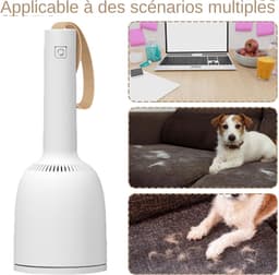Handstofzuiger - Draagbare reiniger - Bureau schoonmaken - Lage geluidsniveau - 18.7 cm hoog - Wit en geel — thumbnail 5