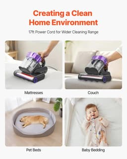Mosh Stories Matrasstofzuiger – Beddenreiniger & Anti-Allergie Stofzuiger voor Matras, Bank en Bekleding - Handstofzuiger — thumbnail 3