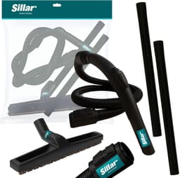 Sillar Stofzuiger Accessoires Set – voor Kärcher WD2 WD3 WD4 WD5 WD6 WD7 – 2m Zuigslang, 2x Verlengbuis 35mm, Vloerborstel 30cm met Natuurlijke Haren — thumbnail 1