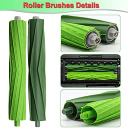 Dailygoods- Borstels Set van 2 - Reserveonderdelen voor iRobot E-serie - Rolborstels - Rubber - Hoogwaardig materiaal - Verbeterde zuigkracht - Stofzuigerborstels — thumbnail 3