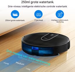 Robotstofzuiger Met Dweilfunctie-Robot Stofzuiger-Slimme Gyroscoopnavigatie-App En Spraakbediening-4000Pa En 4400mAh-Harde Vloeren-36x43x13 cm-Zilvergrijs — thumbnail 5