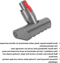 Mini Motorized Borstelkop met Snelle Ontgrendeling voor Stofzuigers, Verbeterde Reiniging voor Huisdieren en Huishoudelijke Taken, Efficiënt en Gebruiksvriendelijk — thumbnail 2