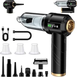 Draagbare Kruimeldief - Auto Stofzuiger - Snelle Schoonmaak - 4-in-1 Functionaliteit - 30 Minuten Runtime - Zwart — thumbnail 1